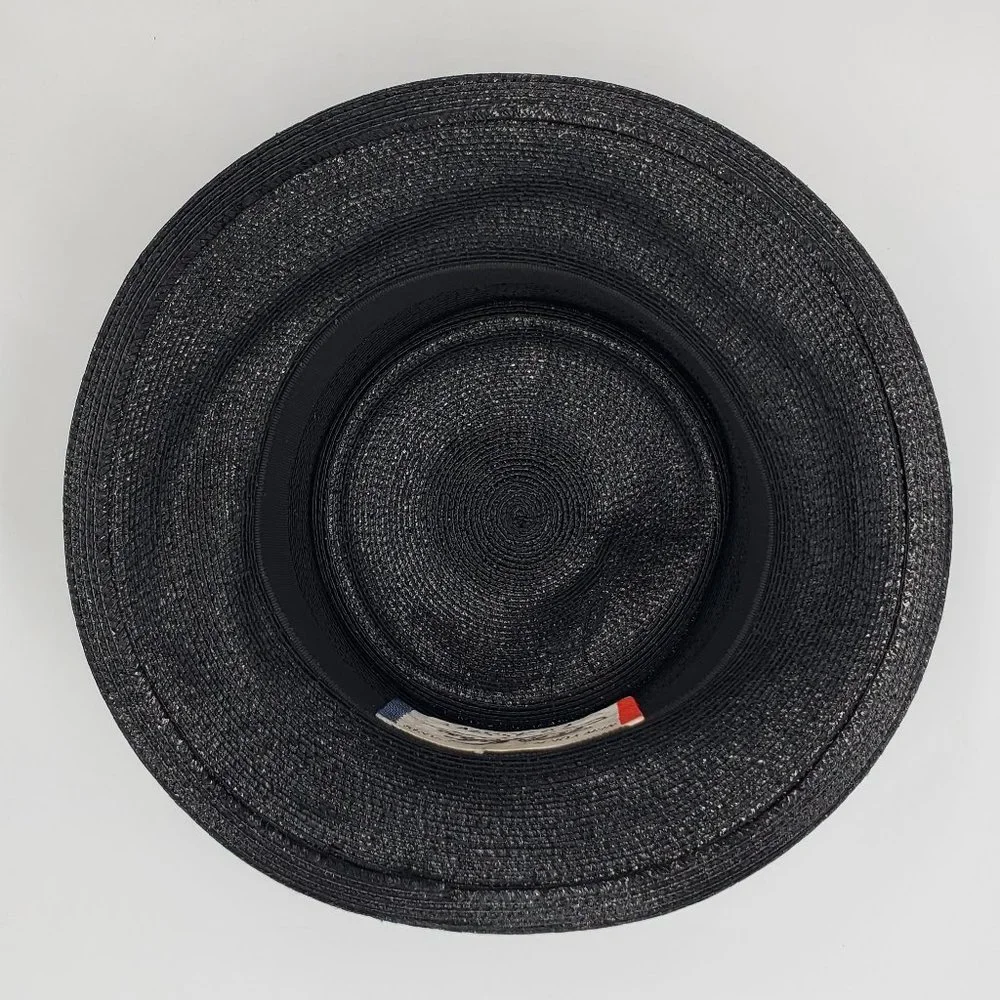 Mr. John Classic Black Hat with Patent Butterfly